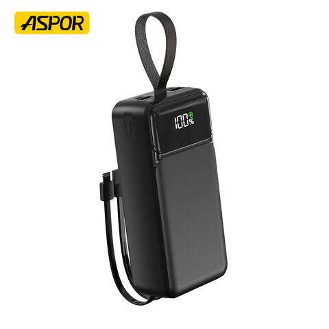 ASPOR A317 30000mAh 22.5W High-Speed Power Bank with Built-in Cable ASPOR A317 30000mAh 22.5W High-Speed Power Bank with Built-in Cable